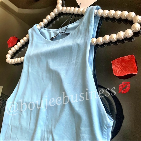 ZARA BNWT Light Blue Halterneck Bodysuit - Picture 16 of 16